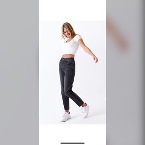 Black ultra high waisted slim jeans